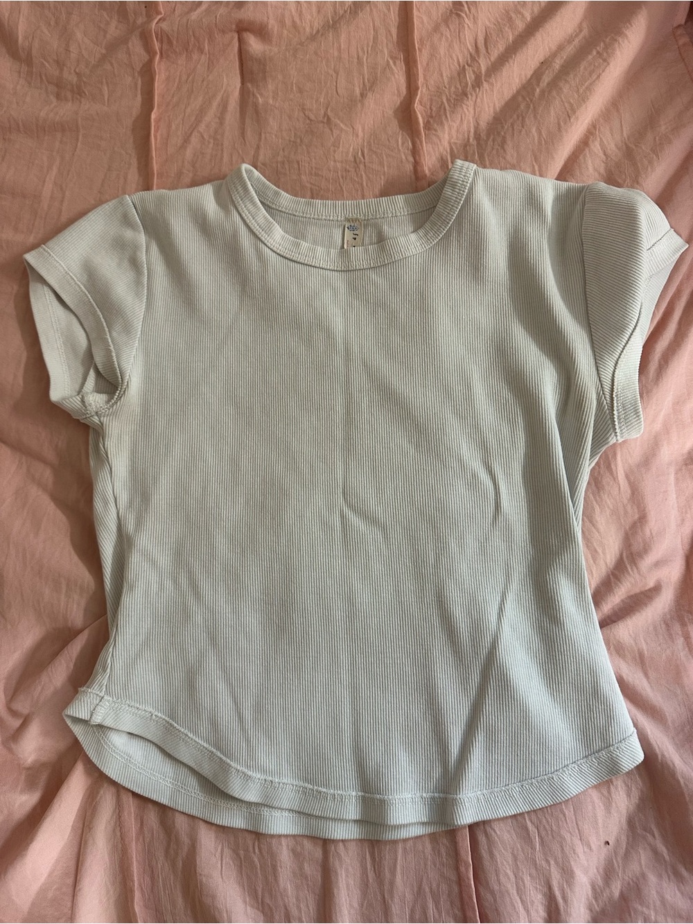 FP Movement by Free People Ribbed Short Sleeve Crop Tee in White